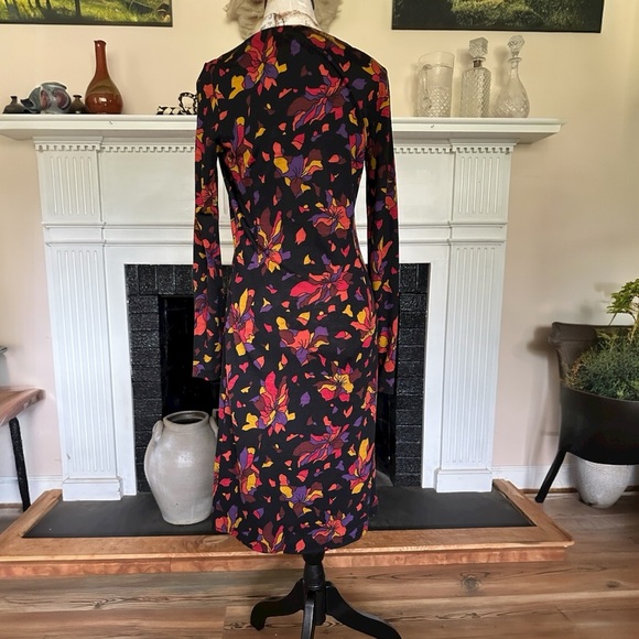 VTG Angela Missoni Wool Floral Long Sleeve Dress Italy Sustainable Flawed Gem S - Picture 3 of 14